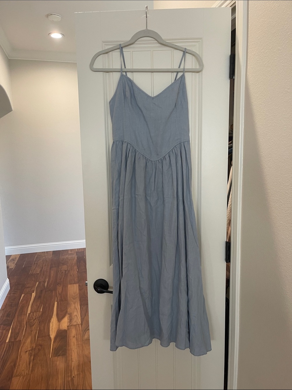Aritzia Light Blue Spaghetti Strap Maxi Dress